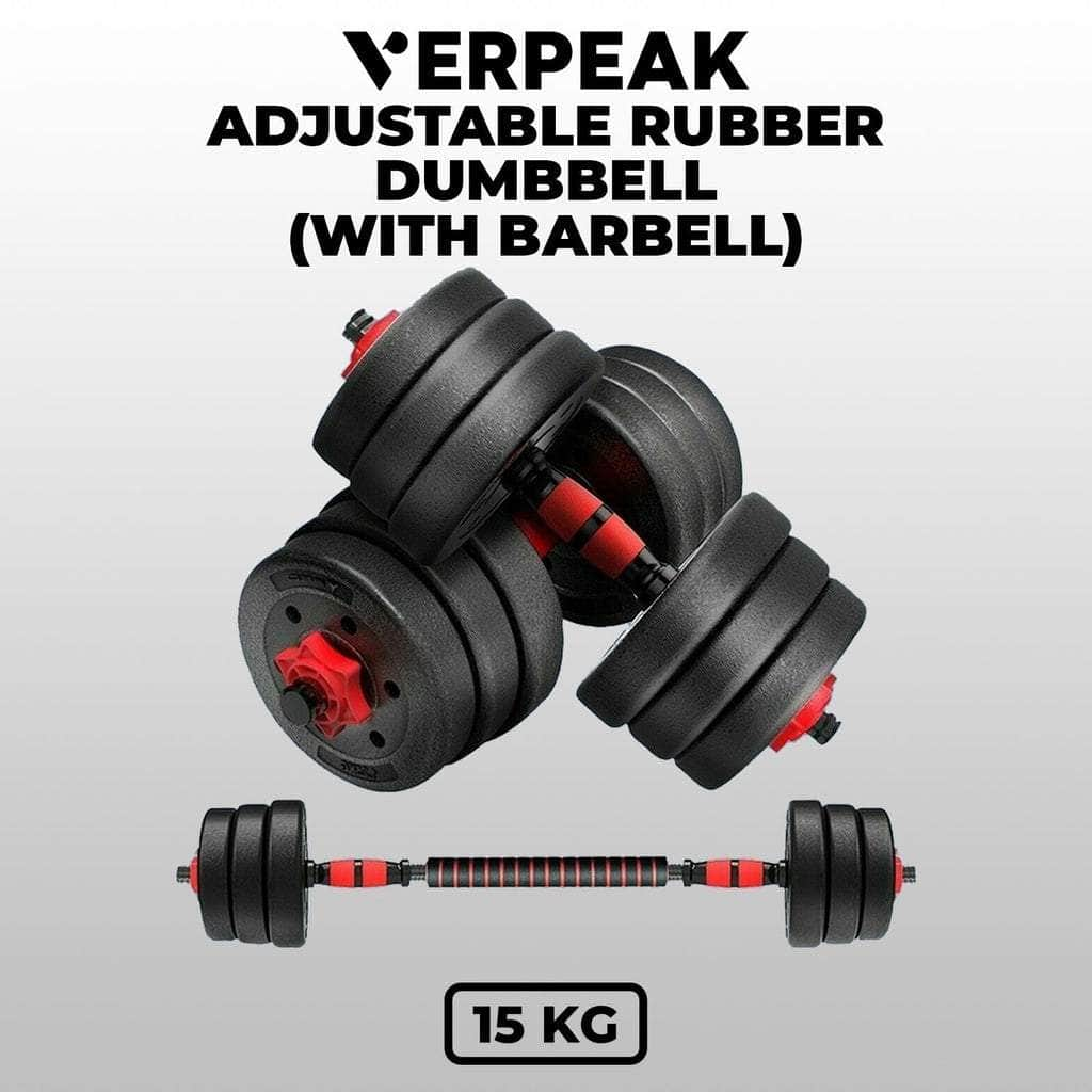 Adjustable Rubber Dumbbell 15kg