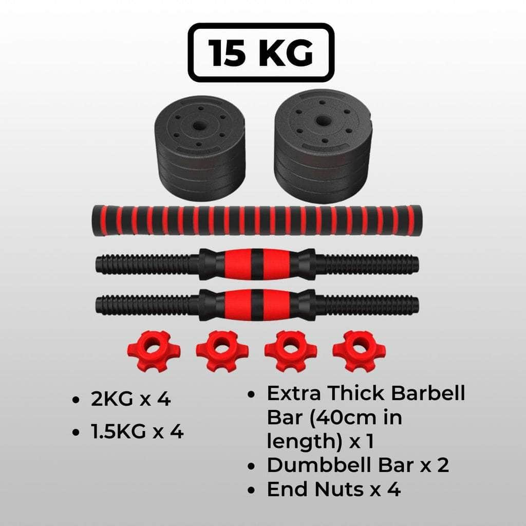 Adjustable Rubber Dumbbell 15kg