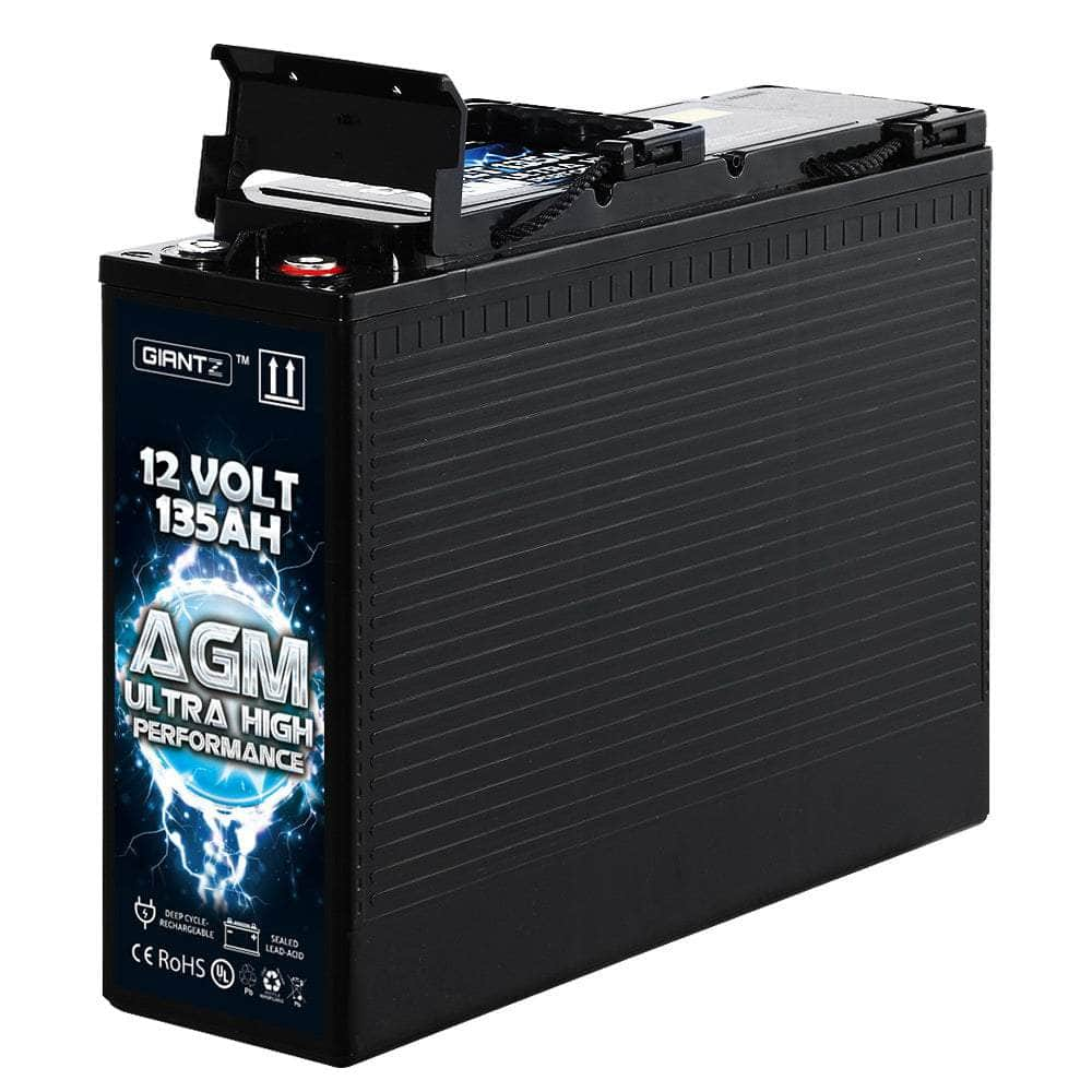 AGM Deep Cycle Battery 12V 135Ah Portable 4WD Sealed Marine Solar Slim