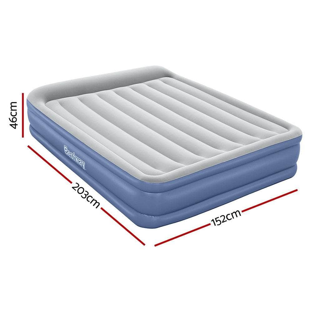 Air Mattress Queen Inflatable Bed 46Cm Airbed Blue