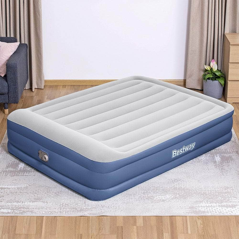 Air Mattress Queen Inflatable Bed 46Cm Airbed Blue