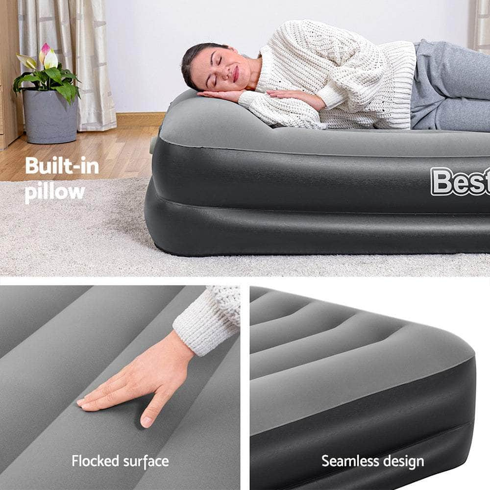 Air Mattress Single Inflatable Bed 46Cm Airbed Black