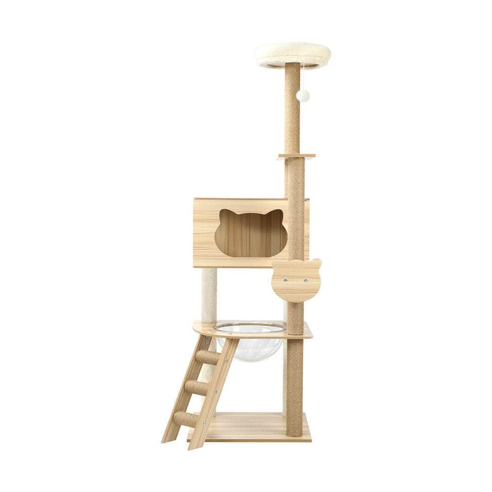 All-in-One Cat Condo: 162cm Wooden Cat Tree for Playful Cats