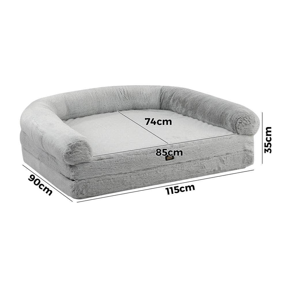 Alopet Foldable Calming Dog Bed Removable Washable Grey