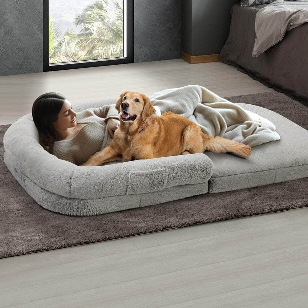 Alopet Foldable Calming Dog Bed Removable Washable Grey