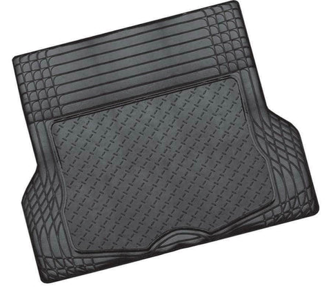 Aluminium Look 1-Piece Boot Mat - Black [Rubber/Aluminium Look]