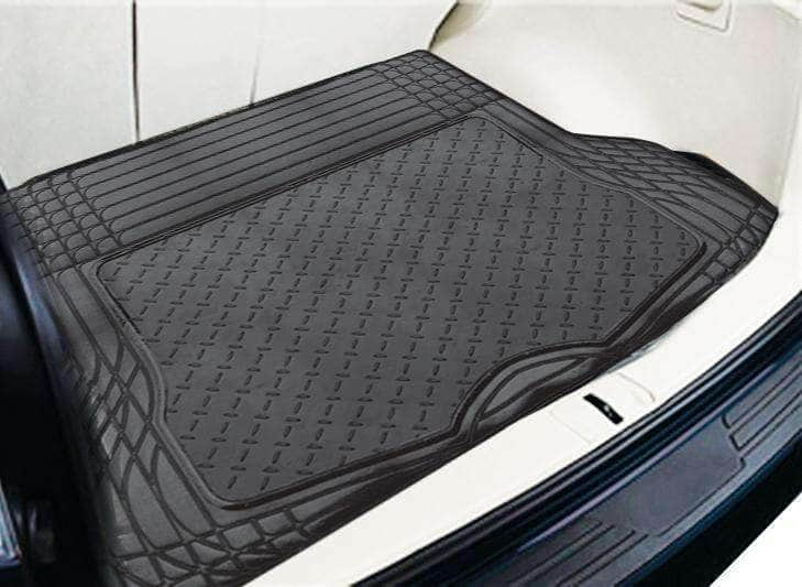 Aluminium Look 1-Piece Boot Mat - Black [Rubber/Aluminium Look]