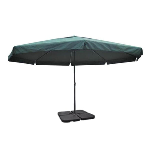 Aluminium Umbrella with Portable Base Green