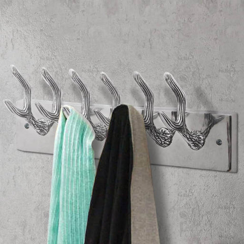 Aluminium Wardrobe Hook Coat Rack Hat/Tie Hanger Silver