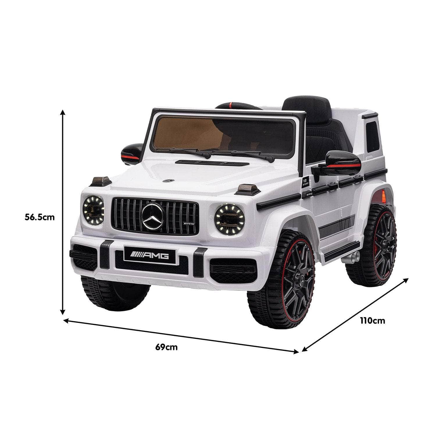 AMG G63 Licensed Kids Ride On Electric Car - Black/Red/White