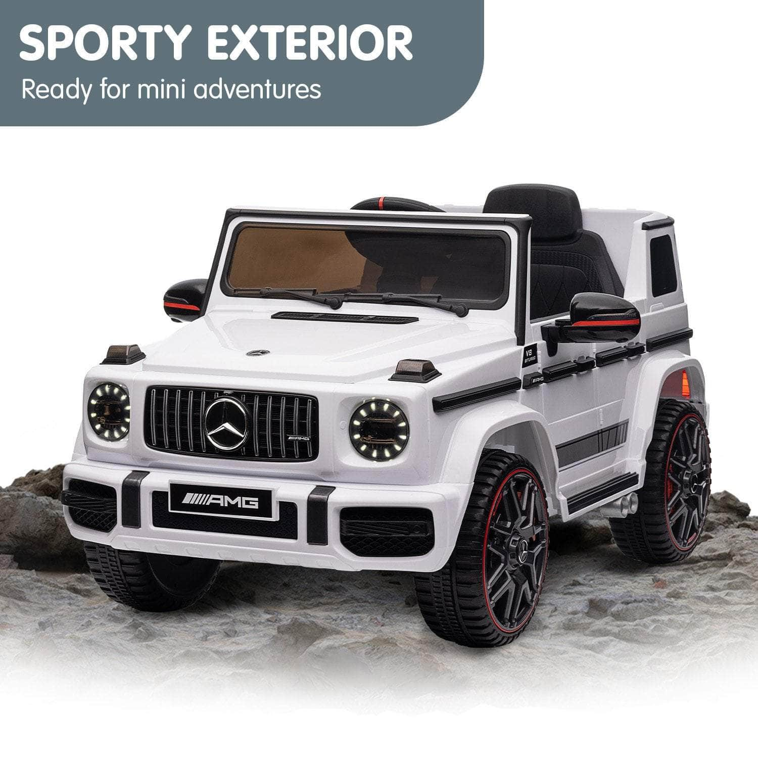 AMG G63 Licensed Kids Ride On Electric Car - Black/Red/White