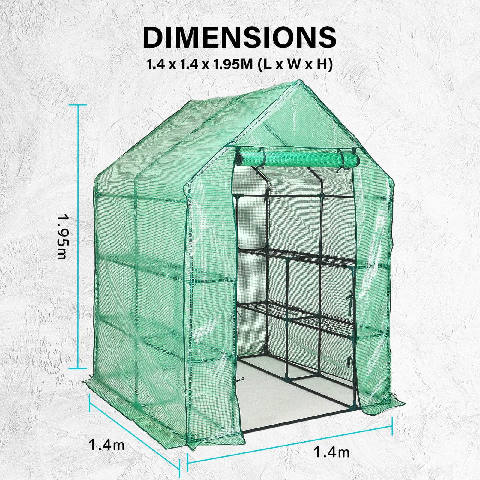 Apex 1.43X1.43X1.95M Garden Greenhouse Walk-In Shed Pe