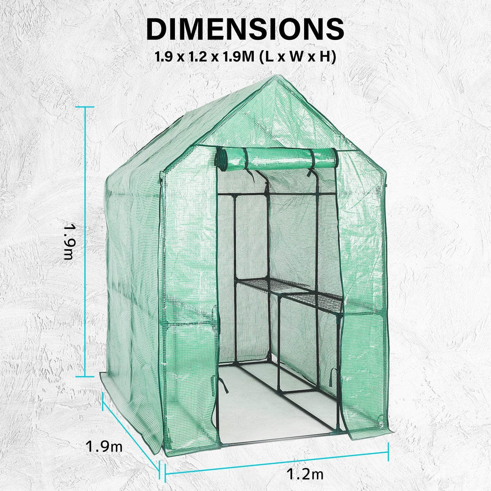 Apex 1.9X1.2X1.9M Garden Greenhouse Walk-In Shed Pe