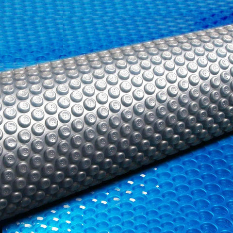 Aquabuddy Pool Cover 500 Micron 11x4.8m Swimming Pool Solar Blanket Blue Silver