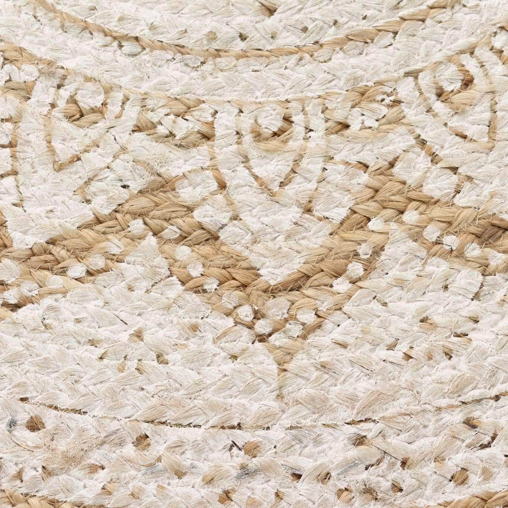 Area Rug Braided Jute Printed 120 cm Round