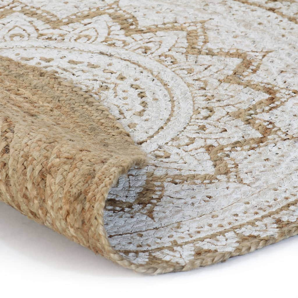 Area Rug Braided Jute Printed 150 cm Round