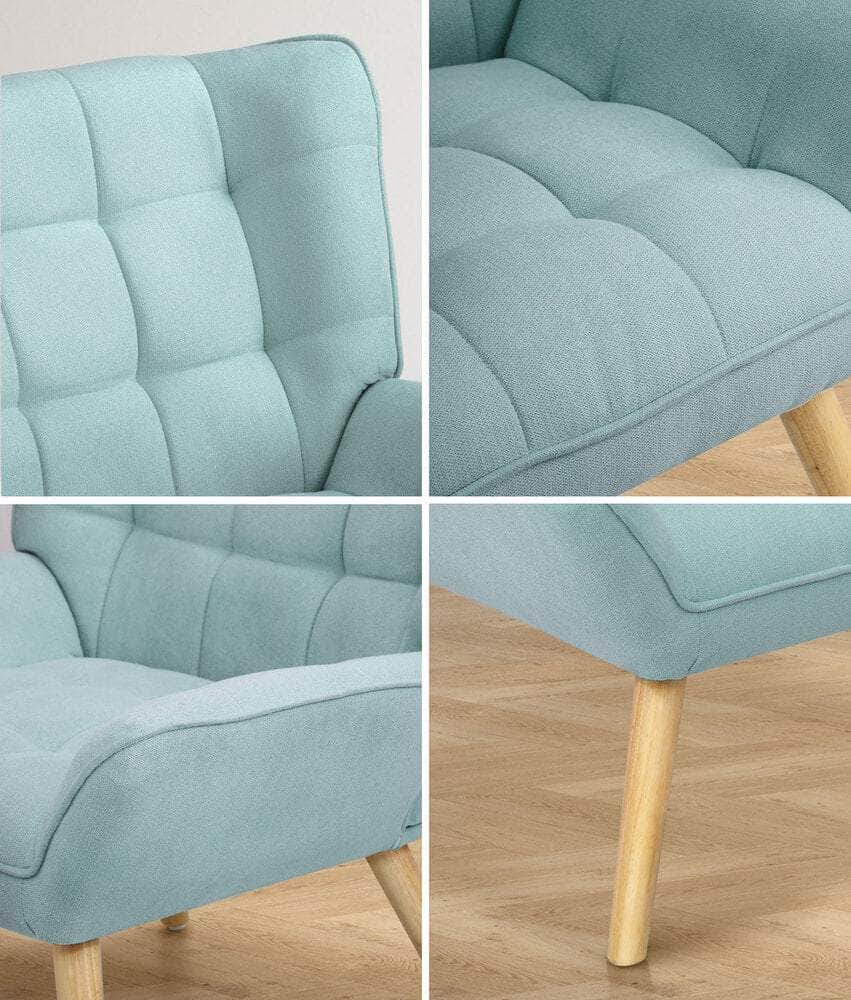 Armchair Accent Chairs Sofa Lounge Fabric Upholstered Tub Chair Beige/Blue/Grey