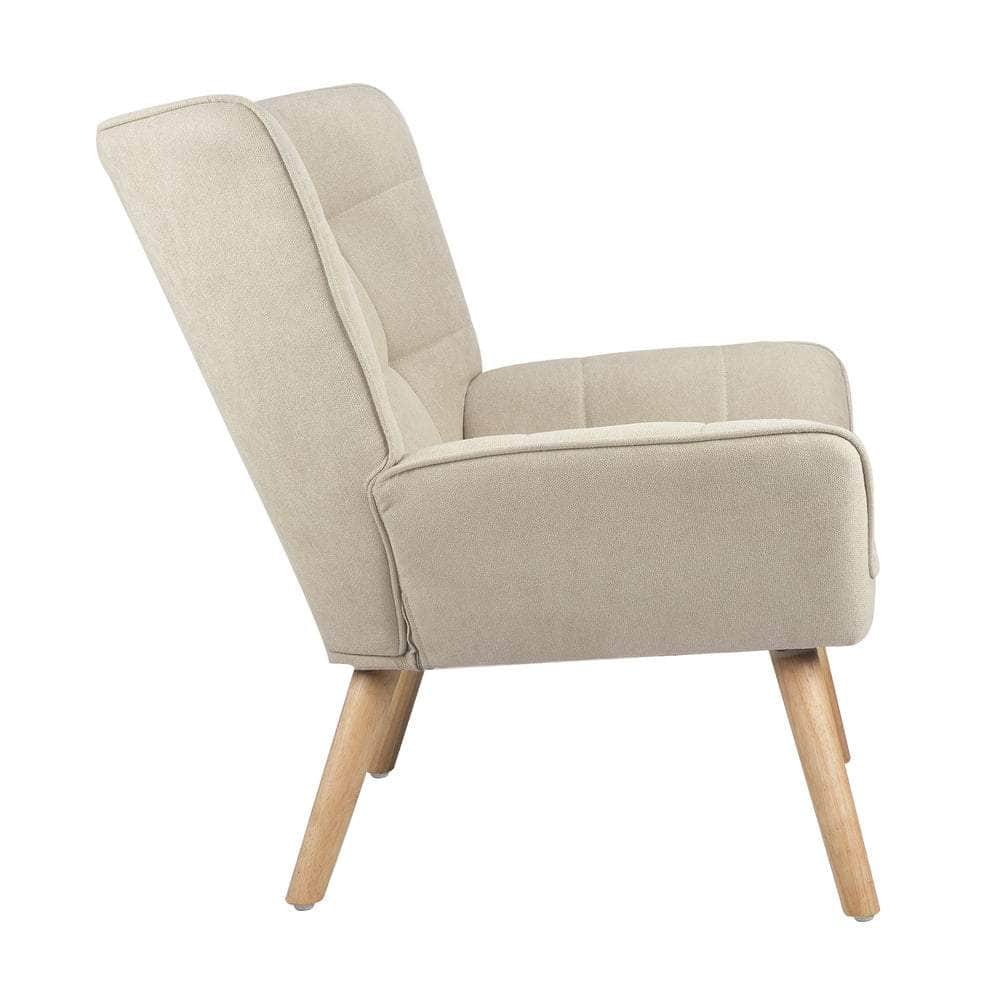 Armchair Accent Chairs Sofa Lounge Fabric Upholstered Tub Chair Beige/Blue/Grey