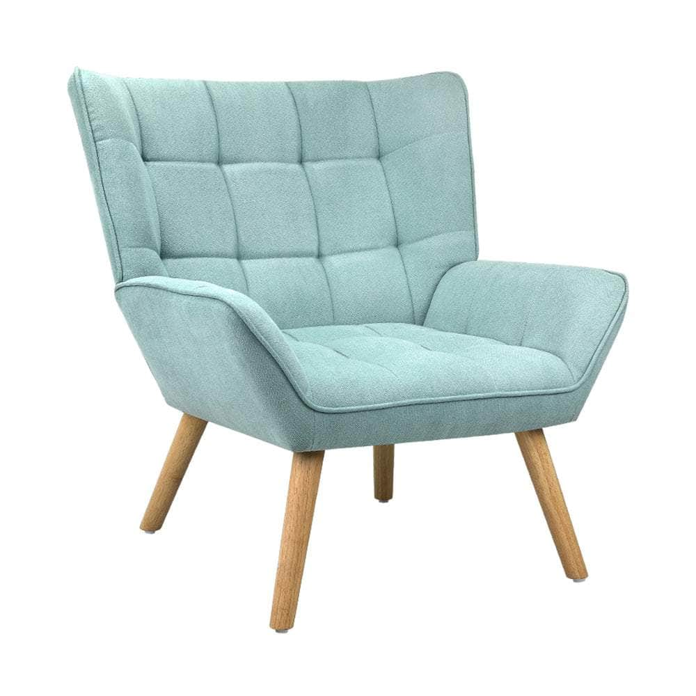 Armchair Accent Chairs Sofa Lounge Fabric Upholstered Tub Chair Beige/Blue/Grey