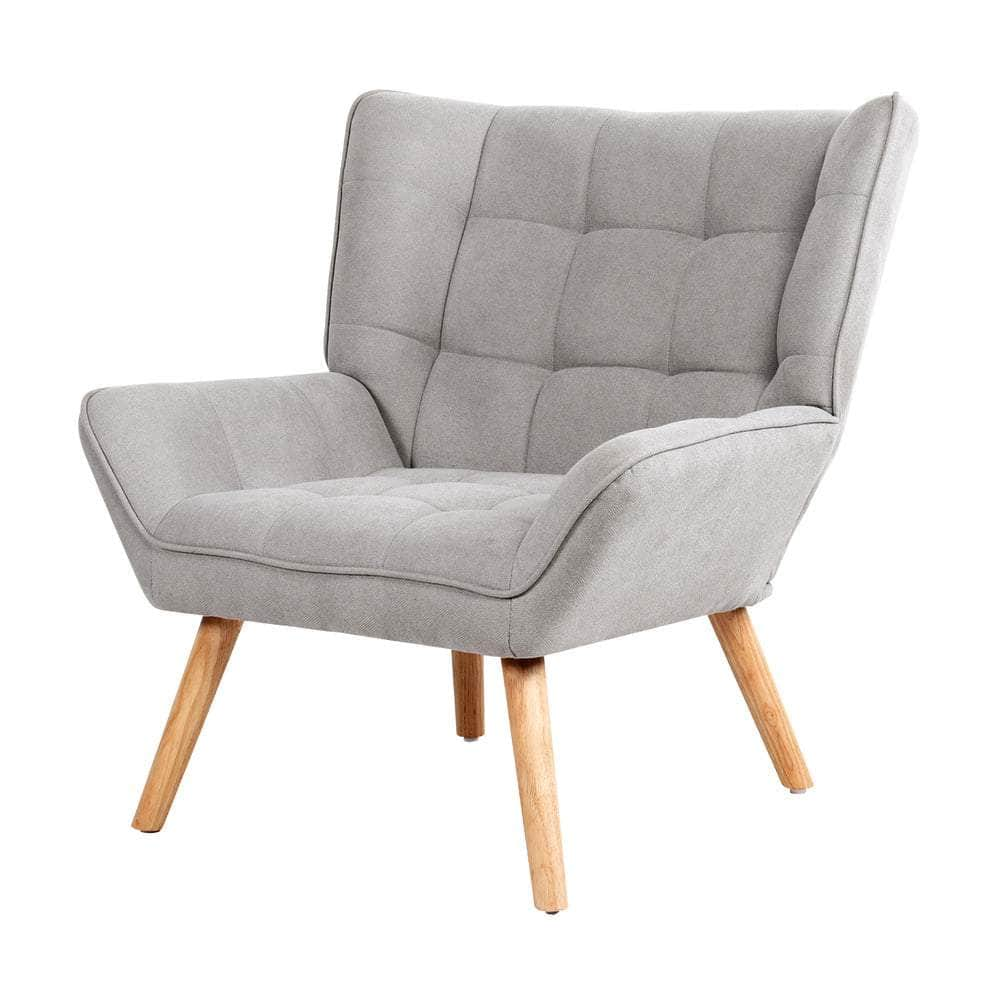 Armchair Accent Chairs Sofa Lounge Fabric Upholstered Tub Chair Beige/Blue/Grey