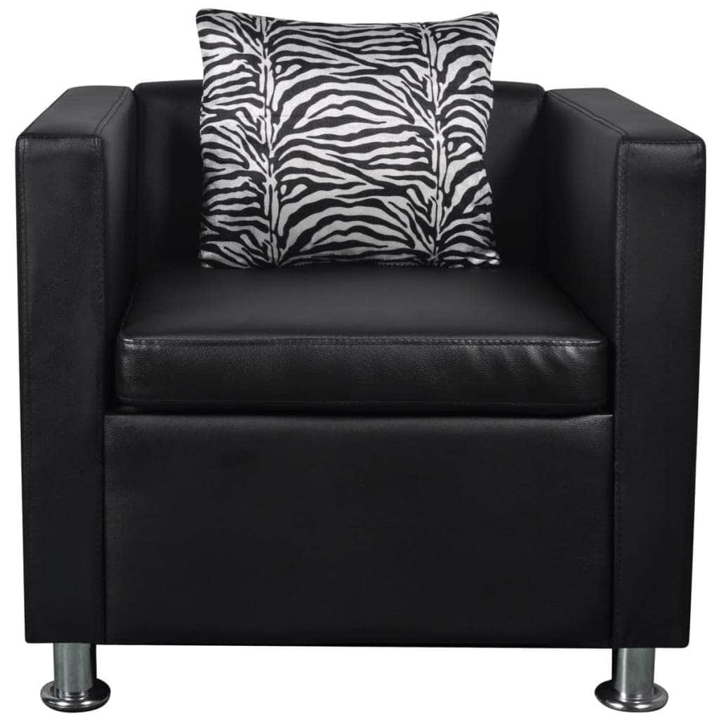 Armchair Black Faux _Leather