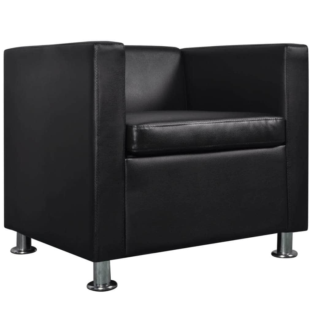 Armchair Black Faux _Leather