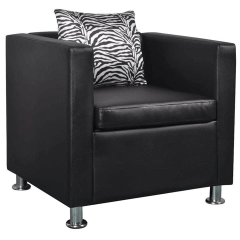 Armchair Black Faux _Leather