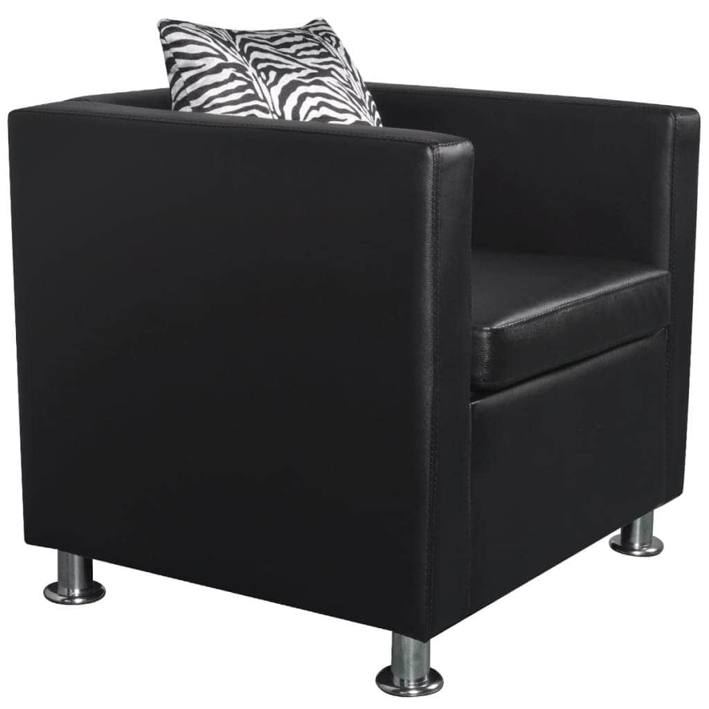 Armchair Black Faux _Leather