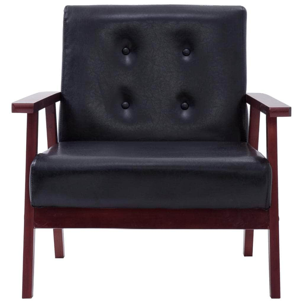 Armchair  Black faux Leather