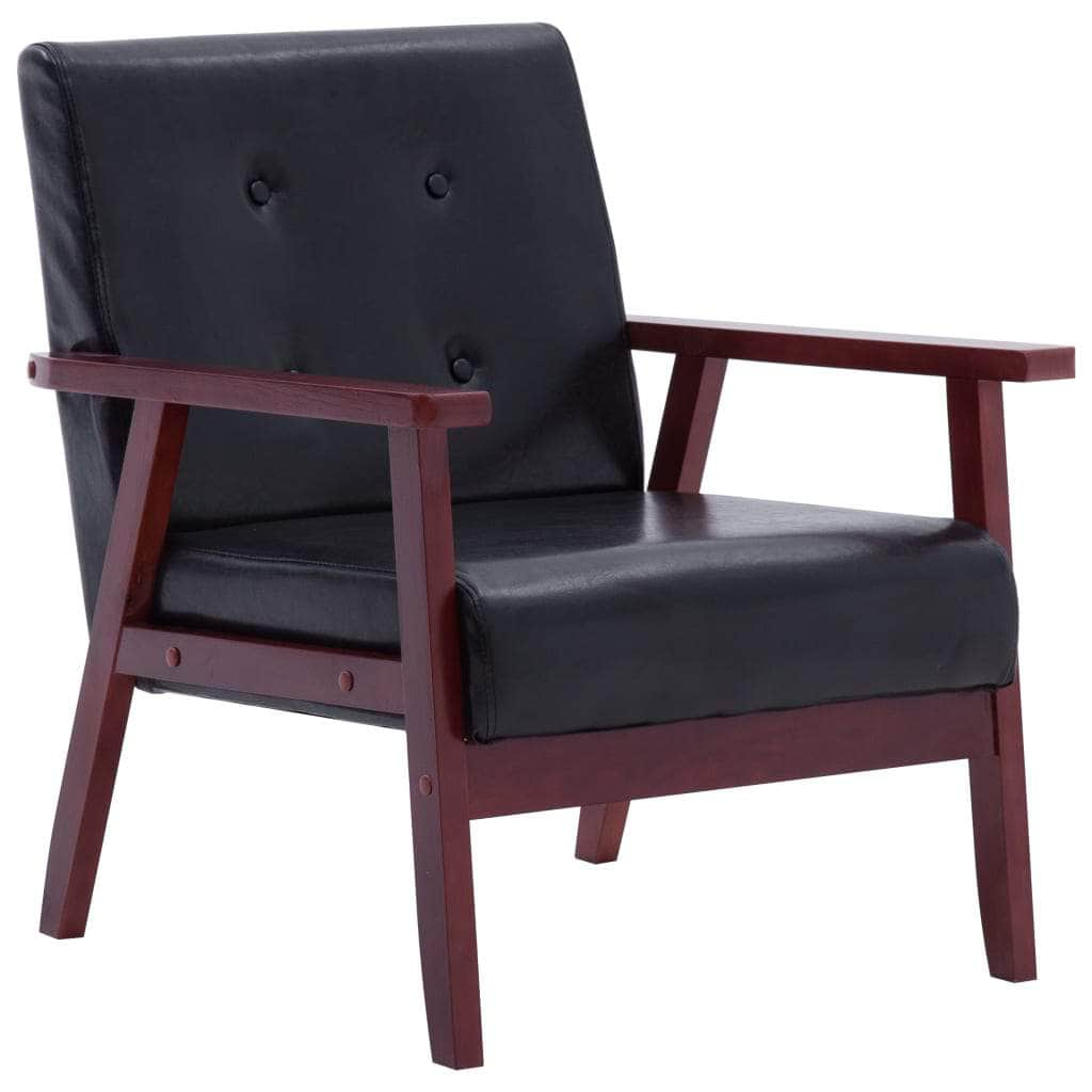 Armchair  Black faux Leather