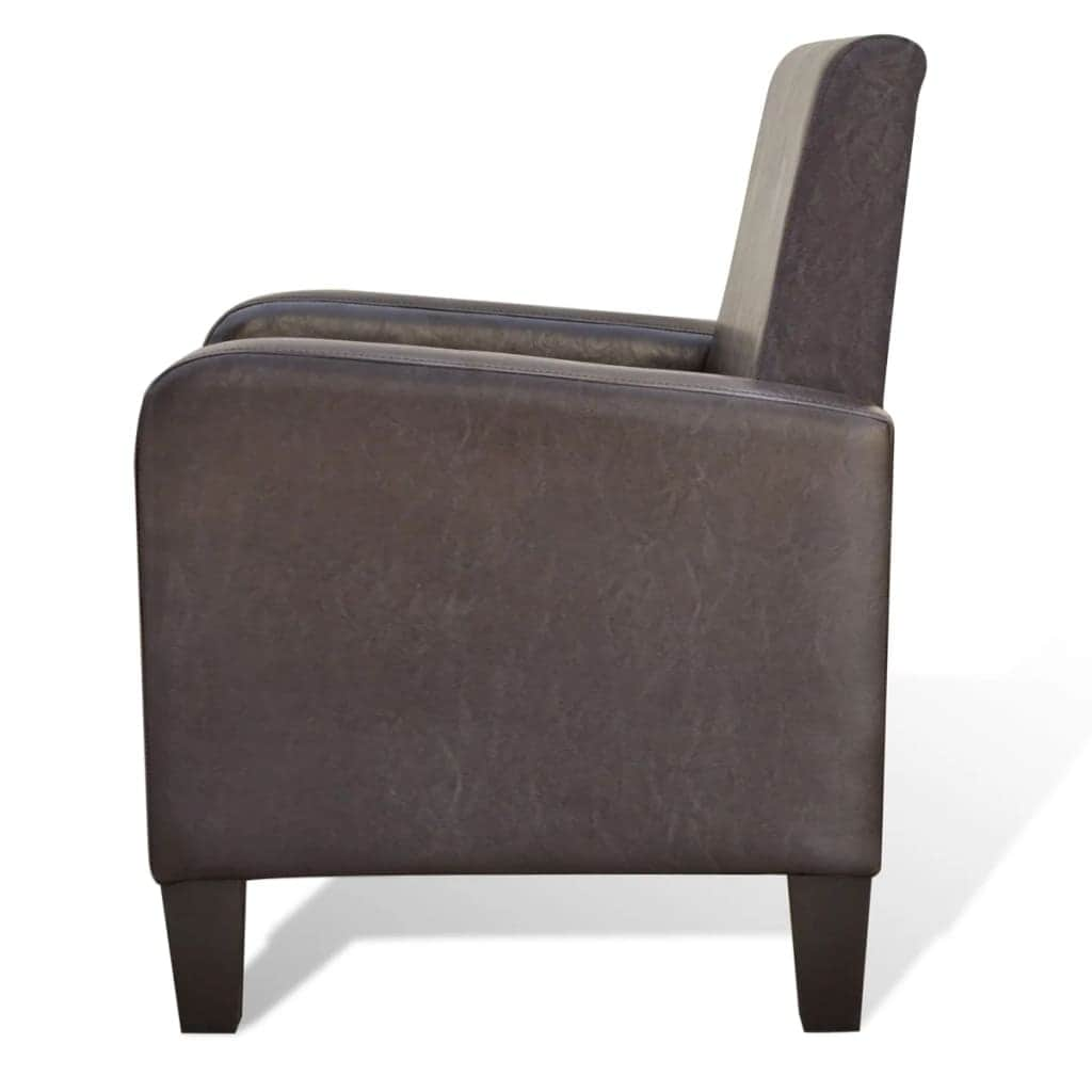 Armchair Brown Faux Leather S