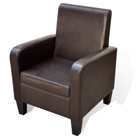 Armchair Brown Faux Leather S