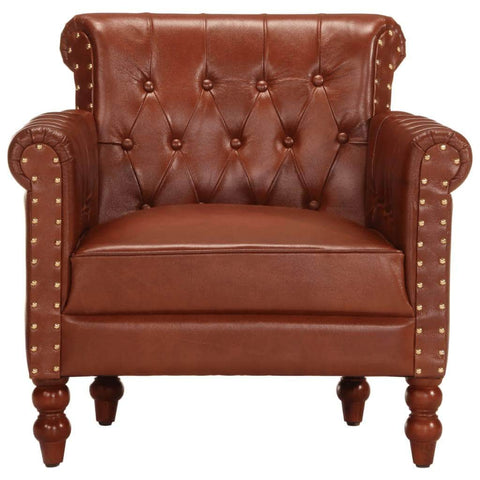 Armchair Brown Real Goat Leather