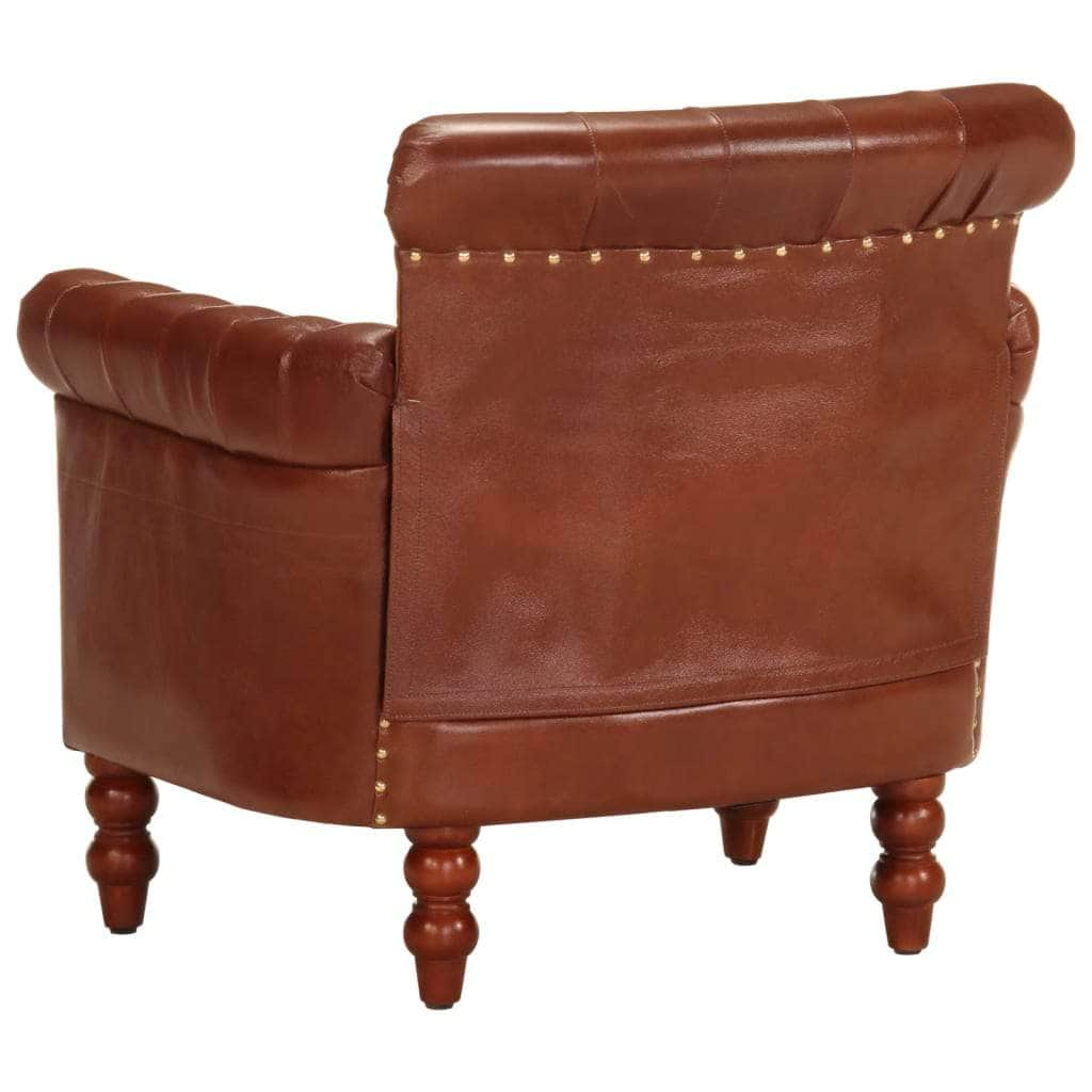 Armchair Brown Real Goat Leather