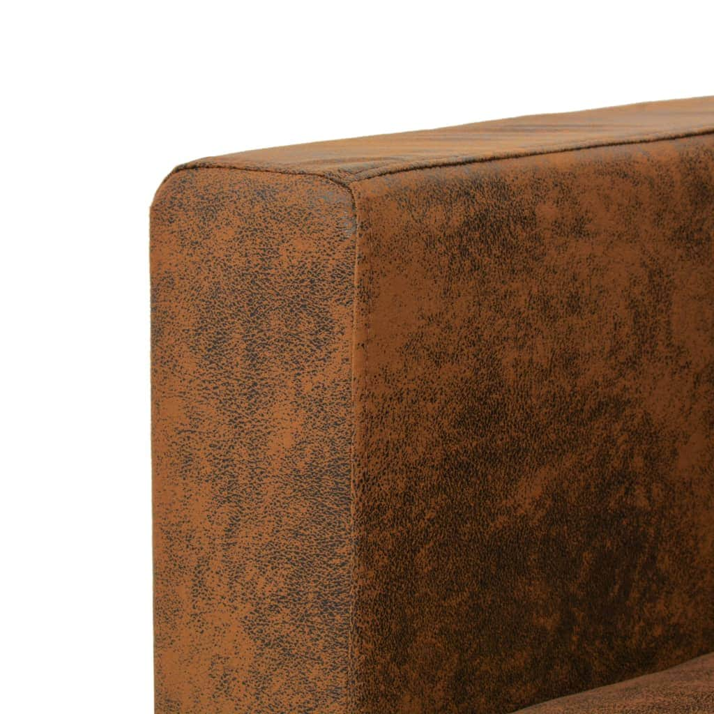 Armchair Brown Suede Leather