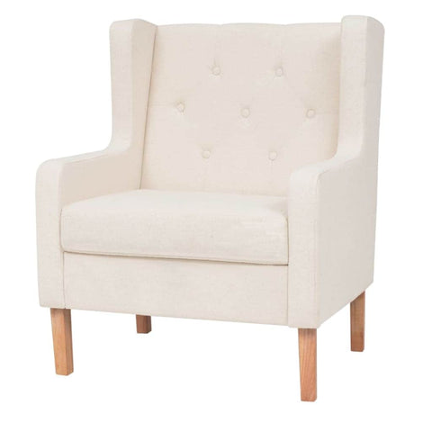 Armchair Cream White Fabric