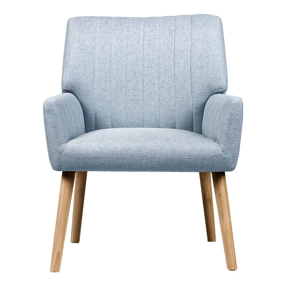 Armchair Fabric Blue Grey Sebastini