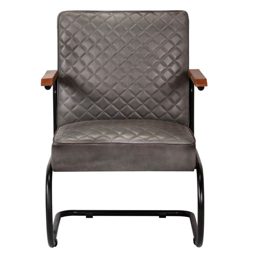 Armchair Grey Genuine Leather