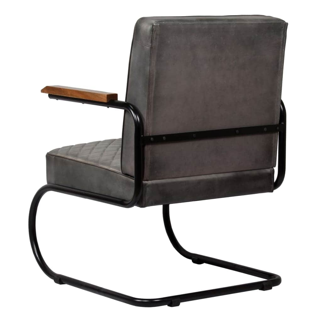 Armchair Grey Genuine Leather