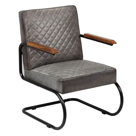 Armchair Grey Genuine Leather