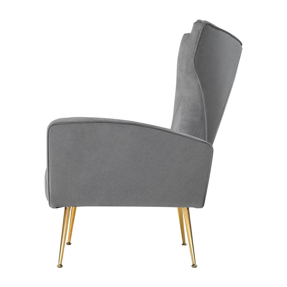 Armchair Grey Velvet Kate