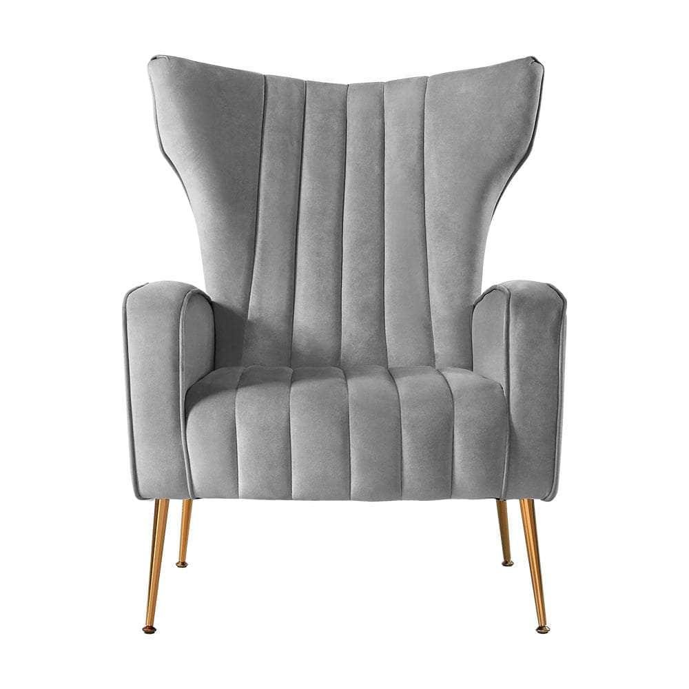 Armchair Grey Velvet Kate