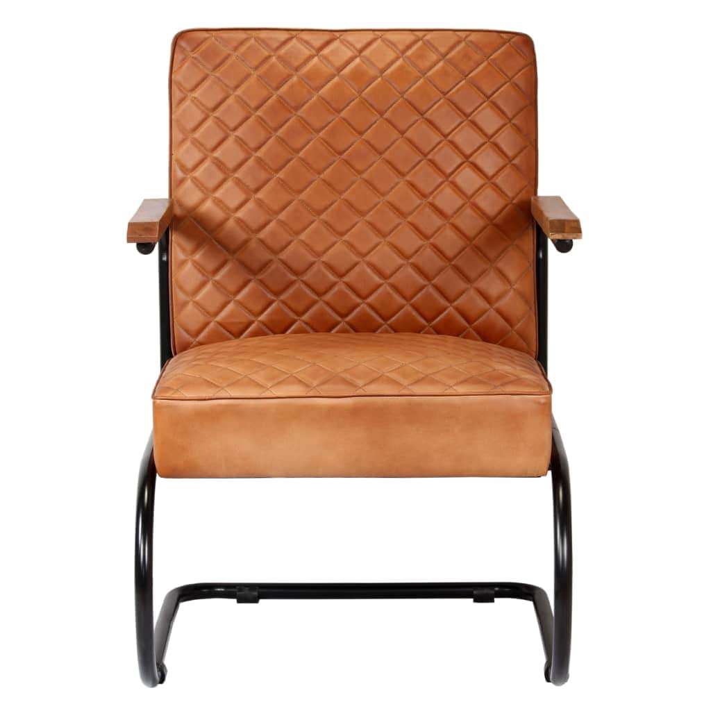 Armchair Light Brown Genuine Leather