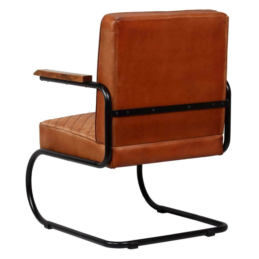 Armchair Light Brown Genuine Leather