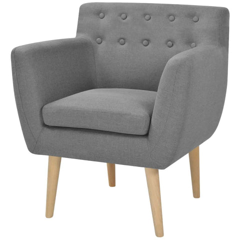 Armchair Light Grey Fabric