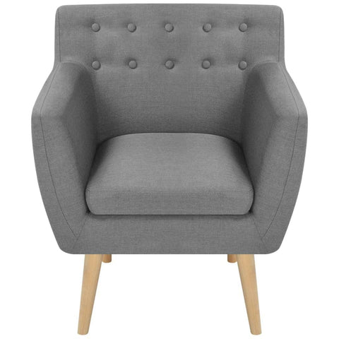 Armchair Light Grey Fabric