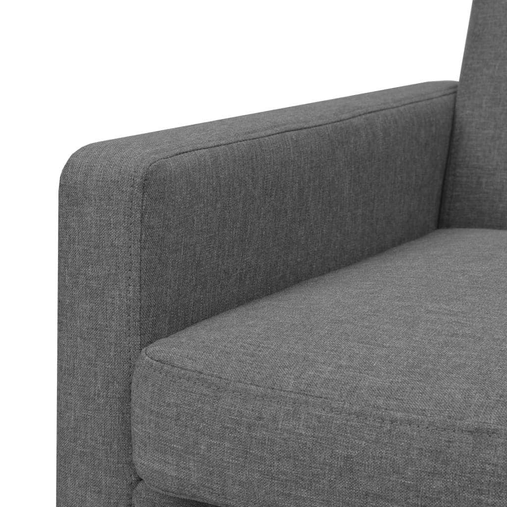 Armchair Light Grey Steel and Fabric