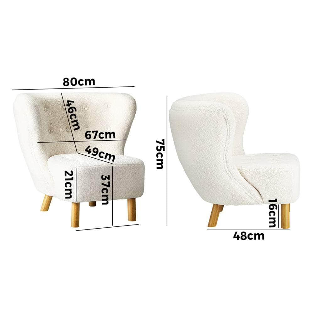 Armchair Lounge Accent Chair Armchairs Couches Sofa Bedroom Wood White