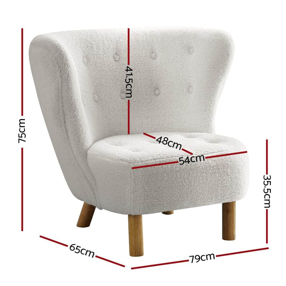 Armchair Lounge Accent Couch Chairs Sofa Bedroom White