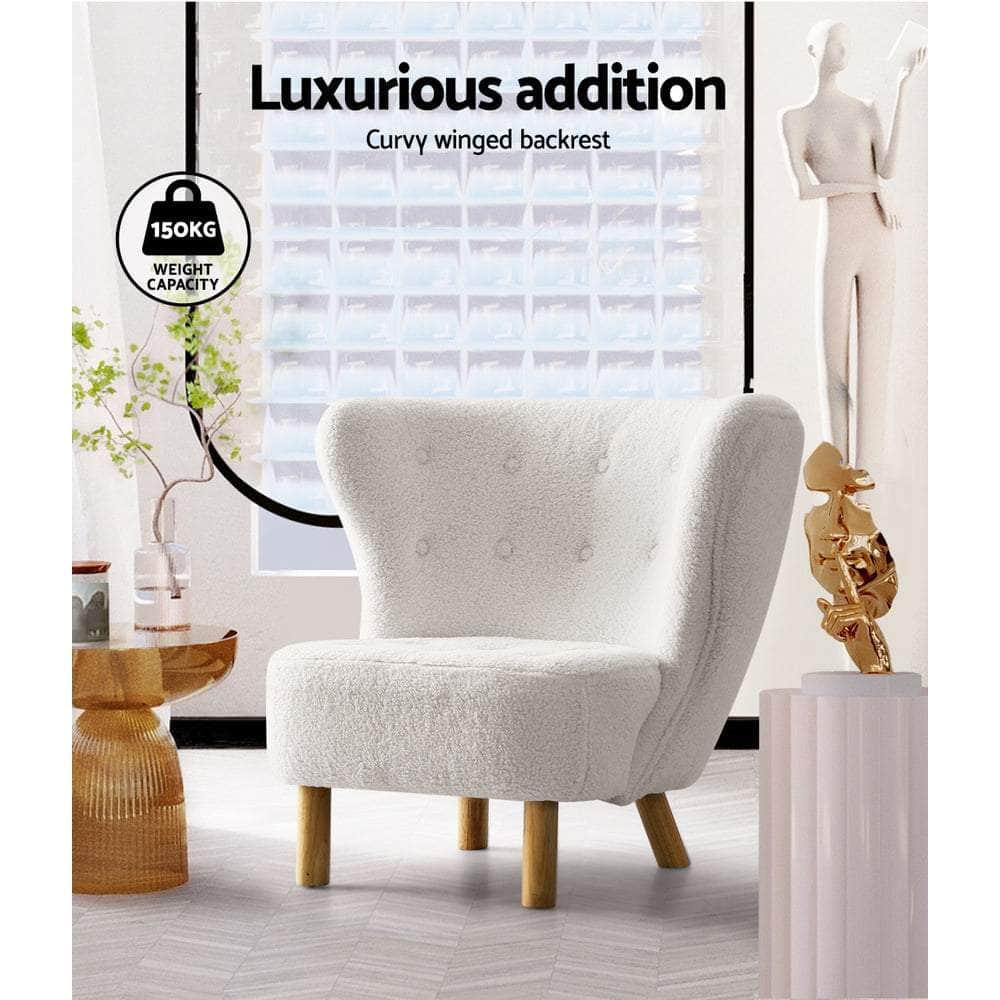 Armchair Lounge Accent Couch Chairs Sofa Bedroom White